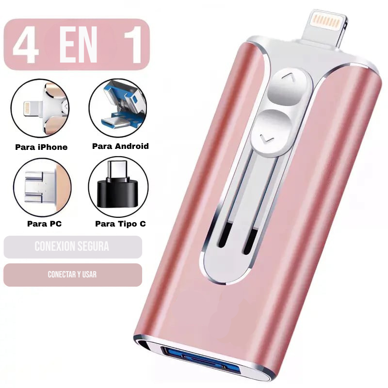 Memoria USB 4 en 1 para iPhone/iPad/Android/PC