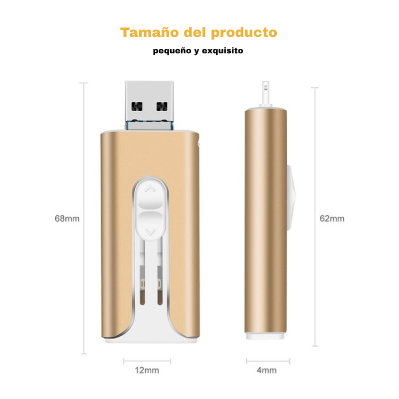 Memoria USB 4 en 1 para iPhone/iPad/Android/PC