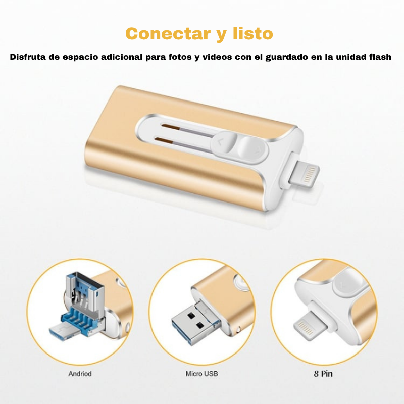 Memoria USB 4 en 1 para iPhone/iPad/Android/PC