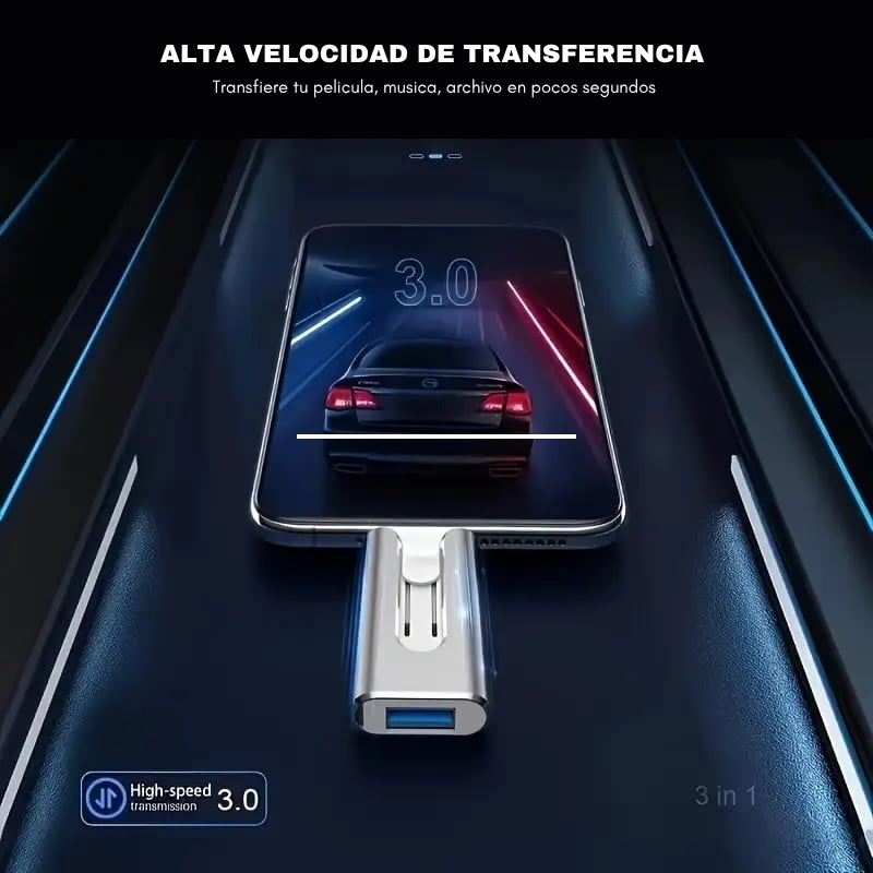 Memoria USB 4 en 1 para iPhone/iPad/Android/PC